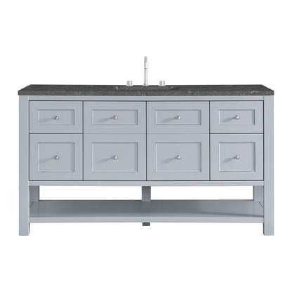 James Martin - Breckenridge 60" Single Vanity, Serenity Blue w/ 3 CM Parisien Bleu Top - 330-V60S-SRB-3PBL view 1