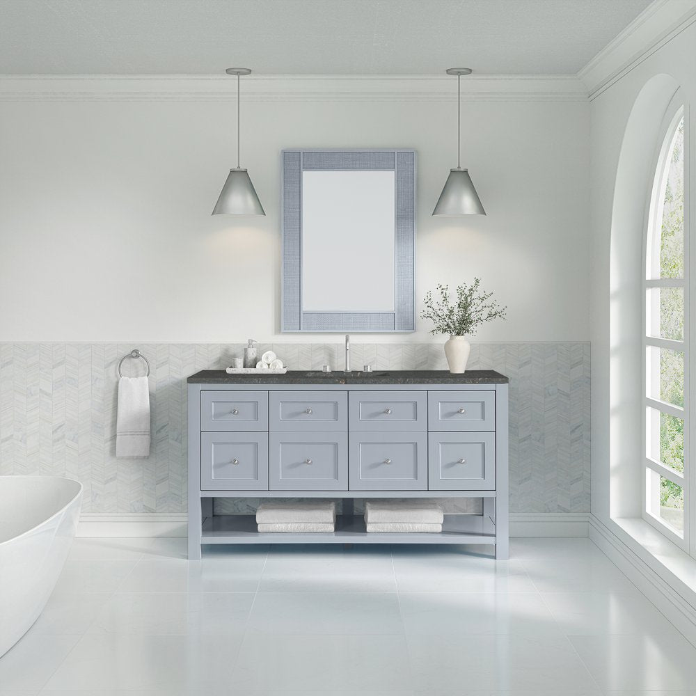 James Martin - Breckenridge 60" Single Vanity, Serenity Blue w/ 3 CM Parisien Bleu Top - 330-V60S-SRB-3PBL view 3