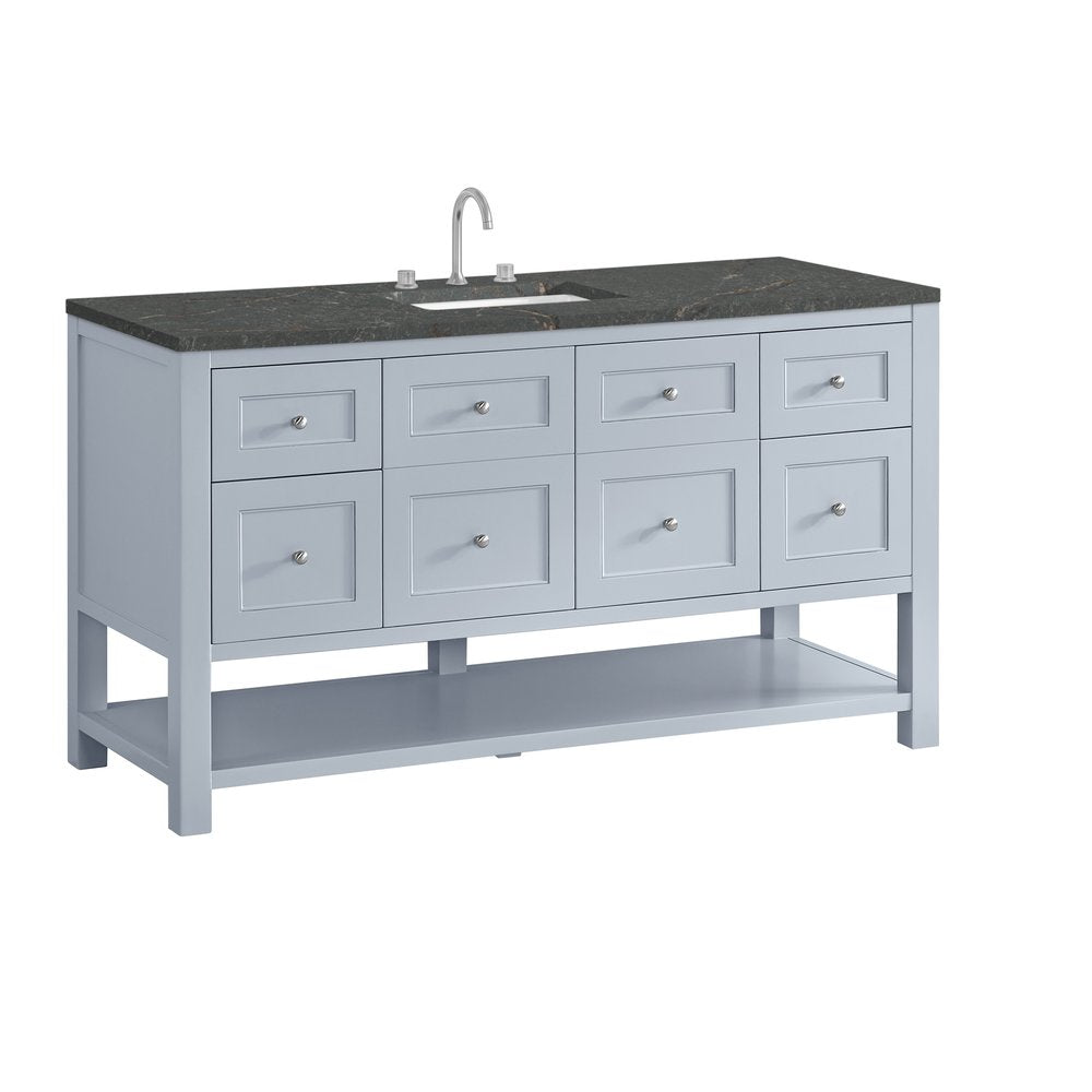 James Martin - Breckenridge 60" Single Vanity, Serenity Blue w/ 3 CM Parisien Bleu Top - 330-V60S-SRB-3PBL view 10