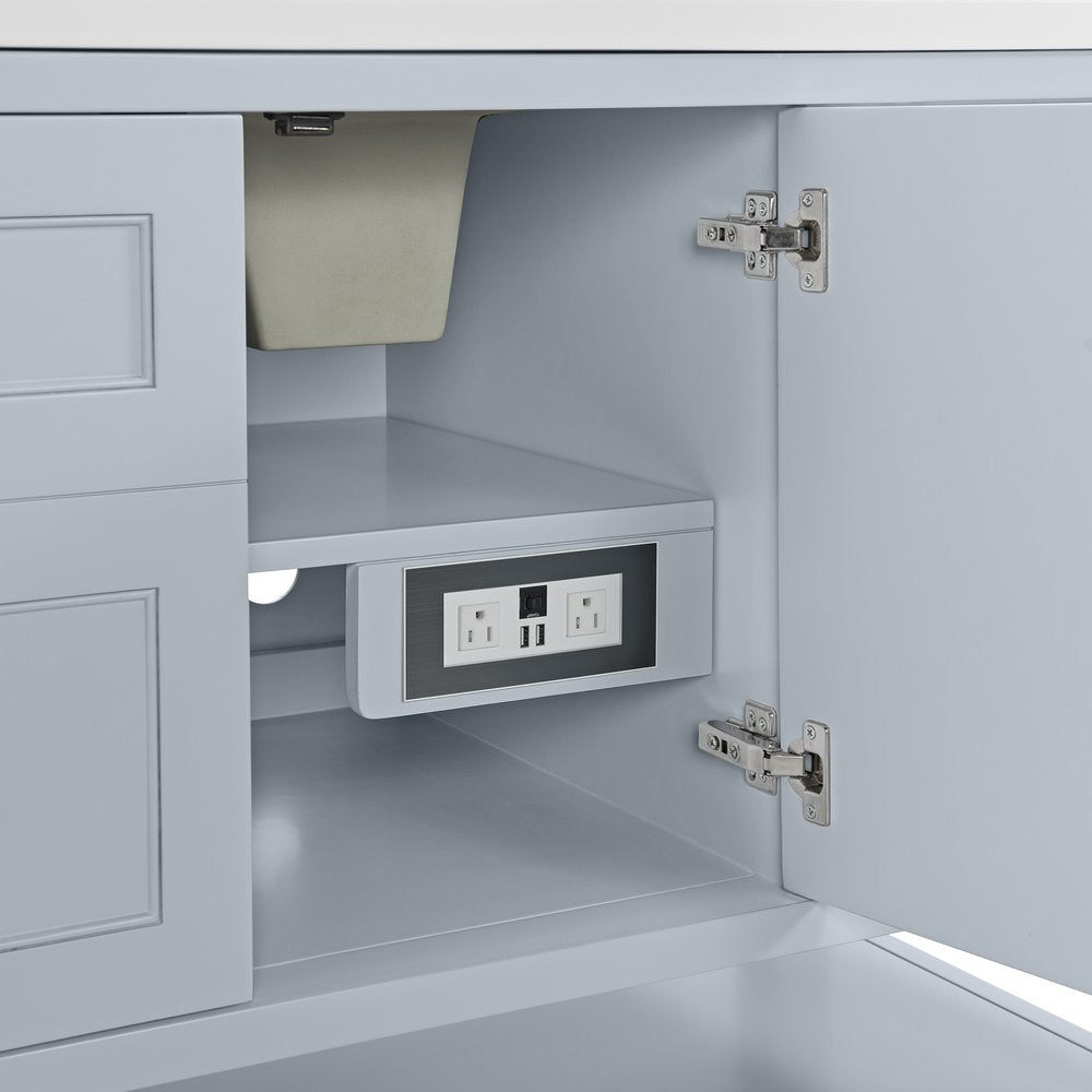 James Martin - Breckenridge 60" Single Vanity, Serenity Blue w/ 3 CM Parisien Bleu Top w/ FreePower Wireless Charger - 330-V60S-SRB-FPBL view 12