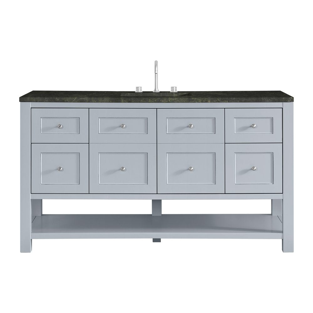 James Martin - Breckenridge 60" Single Vanity, Serenity Blue, w/ 3 CM Phantome Eclos Top - 330-V60S-SRB-3PHT view 1