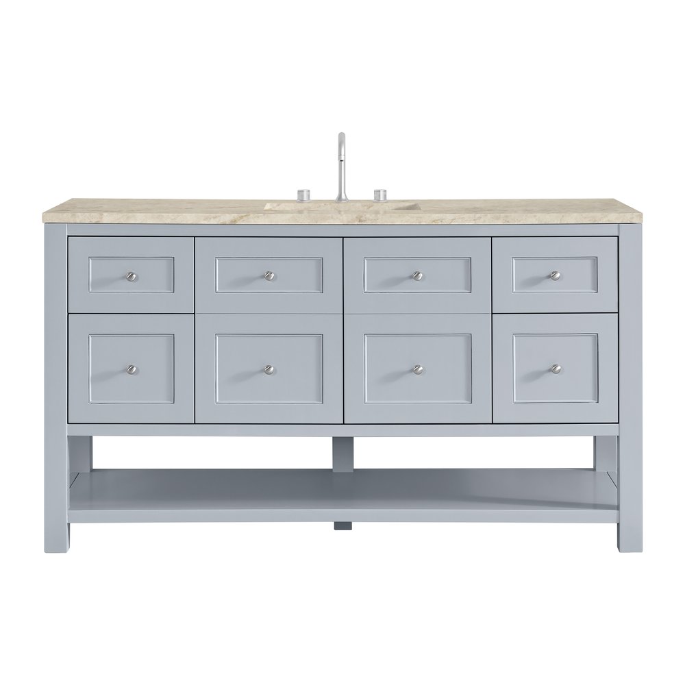 James Martin - Breckenridge 60" Single Vanity, Serenity Blue, w/ 3 CM Tajnar Eclos Top - 330-V60S-SRB-3TJR view 1