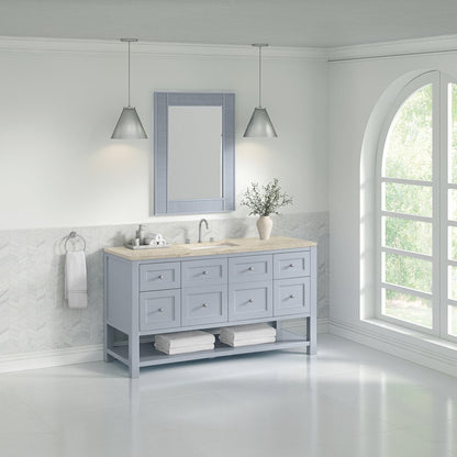 James Martin - Breckenridge 60" Single Vanity, Serenity Blue, w/ 3 CM Tajnar Eclos Top - 330-V60S-SRB-3TJR view 4