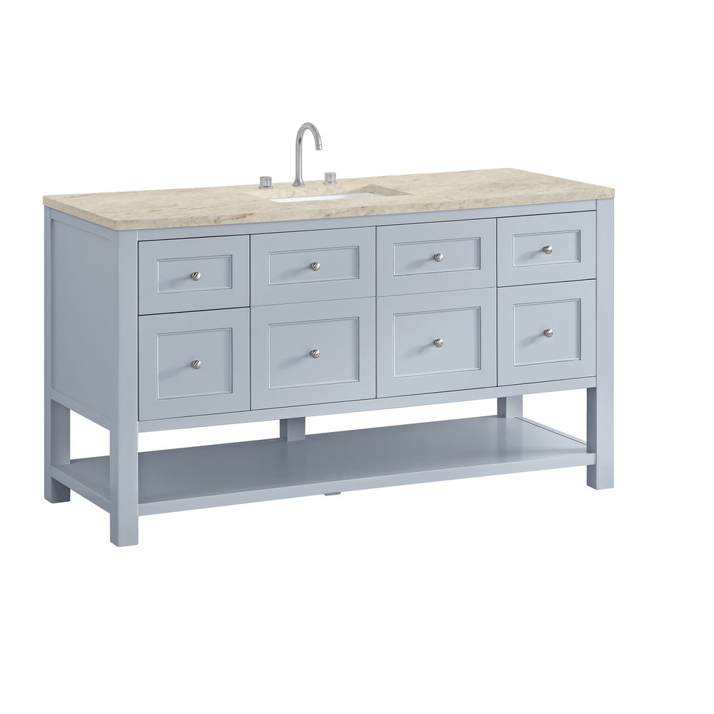 James Martin - Breckenridge 60" Single Vanity, Serenity Blue, w/ 3 CM Tajnar Eclos Top - 330-V60S-SRB-3TJR view 10