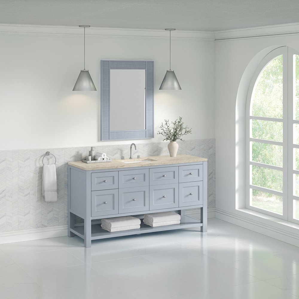 James Martin - Breckenridge 60" Single Vanity, Serenity Blue, w/ 3 CM Tajnar Eclos Top w/FreePower Wireless Charger - 330-V60S-SRB-FTJR view 4