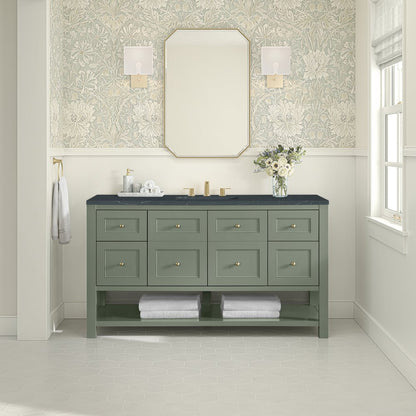 James Martin - Breckenridge 60" Single Vanity, Smokey Celadon, w/ 3 CM Charcoal Soapstone Quartz Top - 330-V60S-SC-3CSP view 3