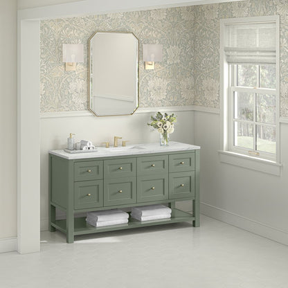 James Martin - Breckenridge 60" Single Vanity, Smokey Celadon, w/ 3 CM Ethereal Noctis Quartz Top - 330-V60S-SC-3ENC view 4