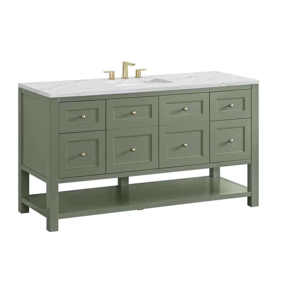 James Martin - Breckenridge 60" Single Vanity, Smokey Celadon, w/ 3 CM Ethereal Noctis Quartz Top - 330-V60S-SC-3ENC view 10