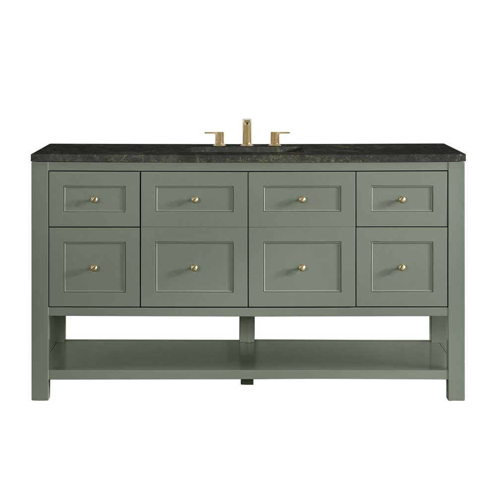 James Martin - Breckenridge 60" Single Vanity, Smokey Celadon, w/ 3 CM Phantome Eclos Top - 330-V60S-SC-3PHT view 1
