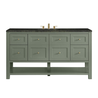 James Martin - Breckenridge 60" Single Vanity, Smokey Celadon, w/ 3 CM Phantome Eclos Top - 330-V60S-SC-3PHT view 1