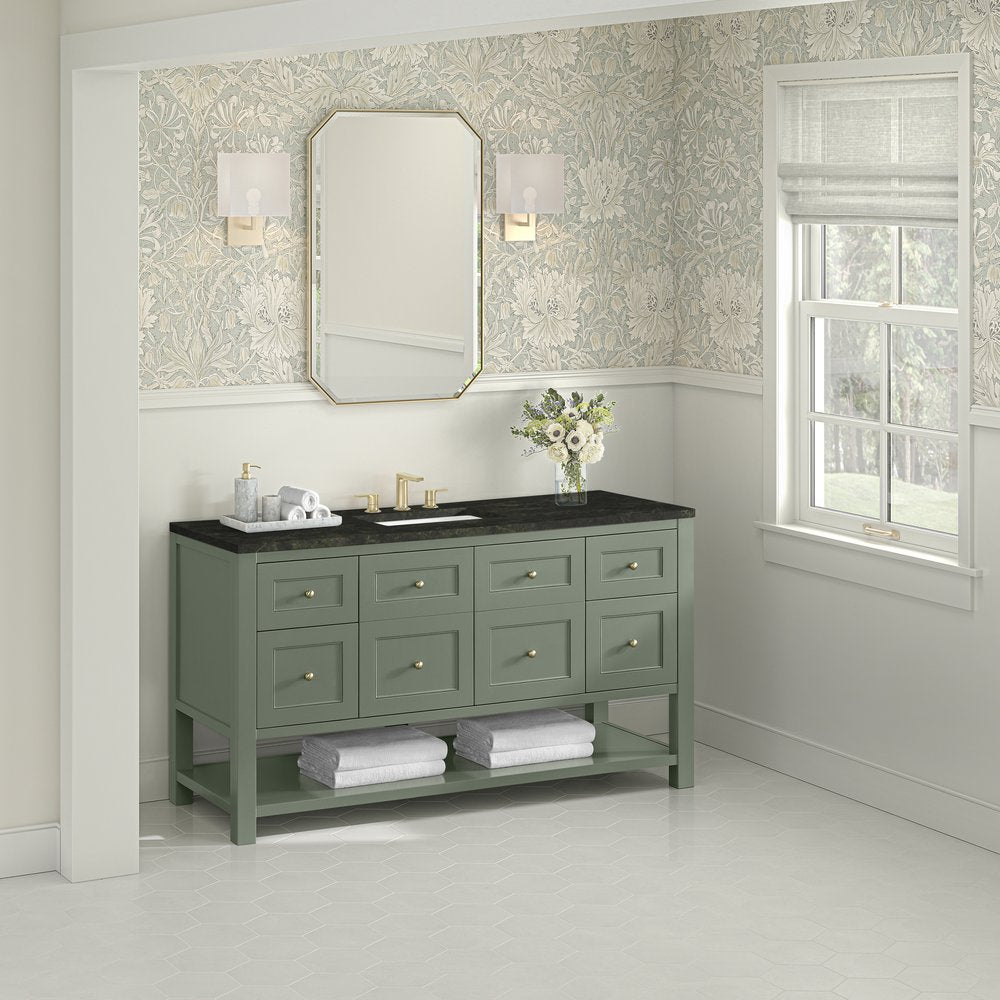 James Martin - Breckenridge 60" Single Vanity, Smokey Celadon, w/ 3 CM Phantome Eclos Top - 330-V60S-SC-3PHT view 4
