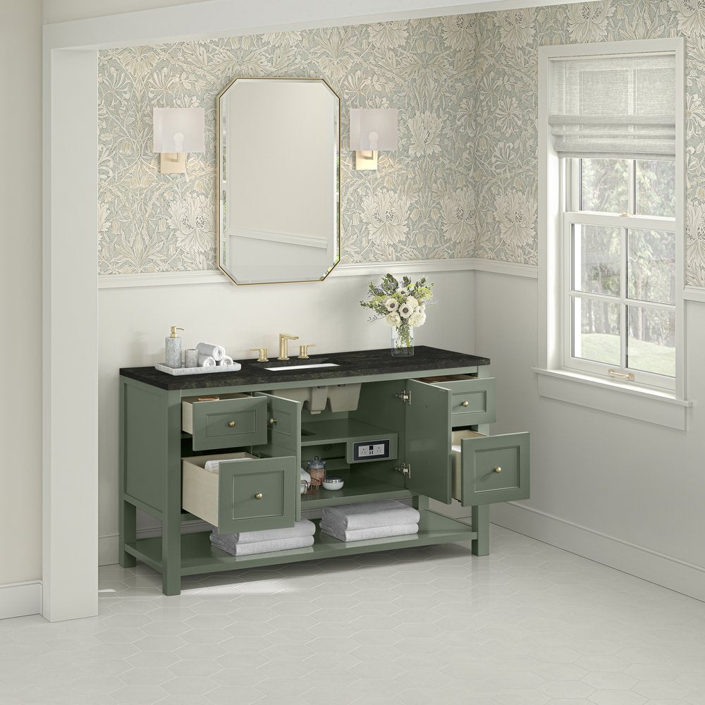 James Martin - Breckenridge 60" Single Vanity, Smokey Celadon, w/ 3 CM Phantome Eclos Top - 330-V60S-SC-3PHT view 5