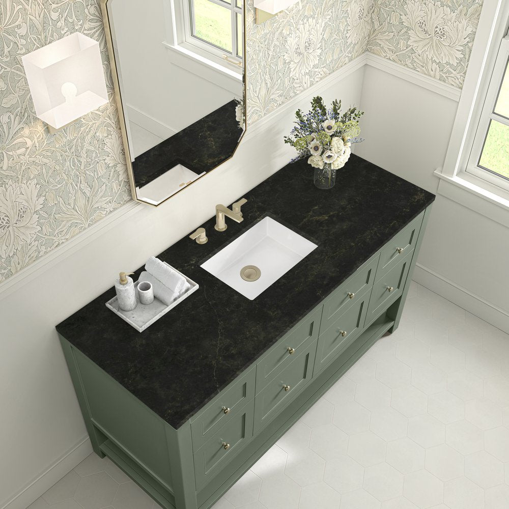 James Martin - Breckenridge 60" Single Vanity, Smokey Celadon, w/ 3 CM Phantome Eclos Top - 330-V60S-SC-3PHT view 7