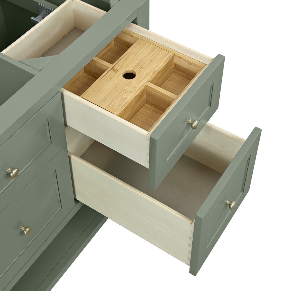 James Martin - Breckenridge 60" Single Vanity, Smokey Celadon, w/ 3 CM Siberian Silestone Top - 330-V60S-SC-3SFR view 10