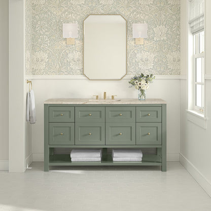 James Martin - Breckenridge 60" Single Vanity, Smokey Celadon, w/ 3 CM Tajnar Eclos Top - 330-V60S-SC-3TJR view 3