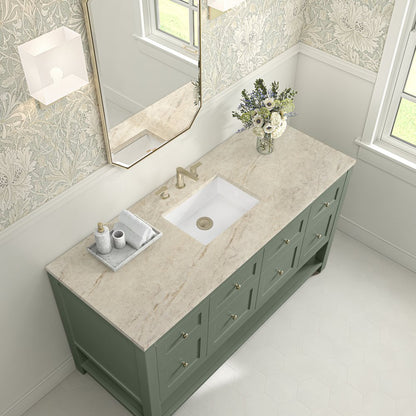 James Martin - Breckenridge 60" Single Vanity, Smokey Celadon, w/ 3 CM Tajnar Eclos Top - 330-V60S-SC-3TJR view 7