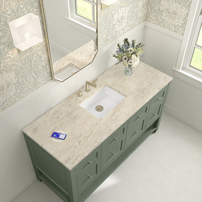 James Martin - Breckenridge 60" Single Vanity, Smokey Celadon, w/ 3 CM Tajnar Eclos Top w/FreePower Wireless Charger - 330-V60S-SC-FTJR view 7