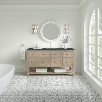 James Martin - Breckenridge 60" Single Vanity, Whitewashed Oak, w/ 3 CM Charcoal Soapstone Quartz Top - 330-V60S-WWO-3CSP view 3