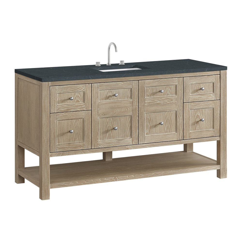 James Martin - Breckenridge 60" Single Vanity, Whitewashed Oak, w/ 3 CM Charcoal Soapstone Quartz Top - 330-V60S-WWO-3CSP view 10