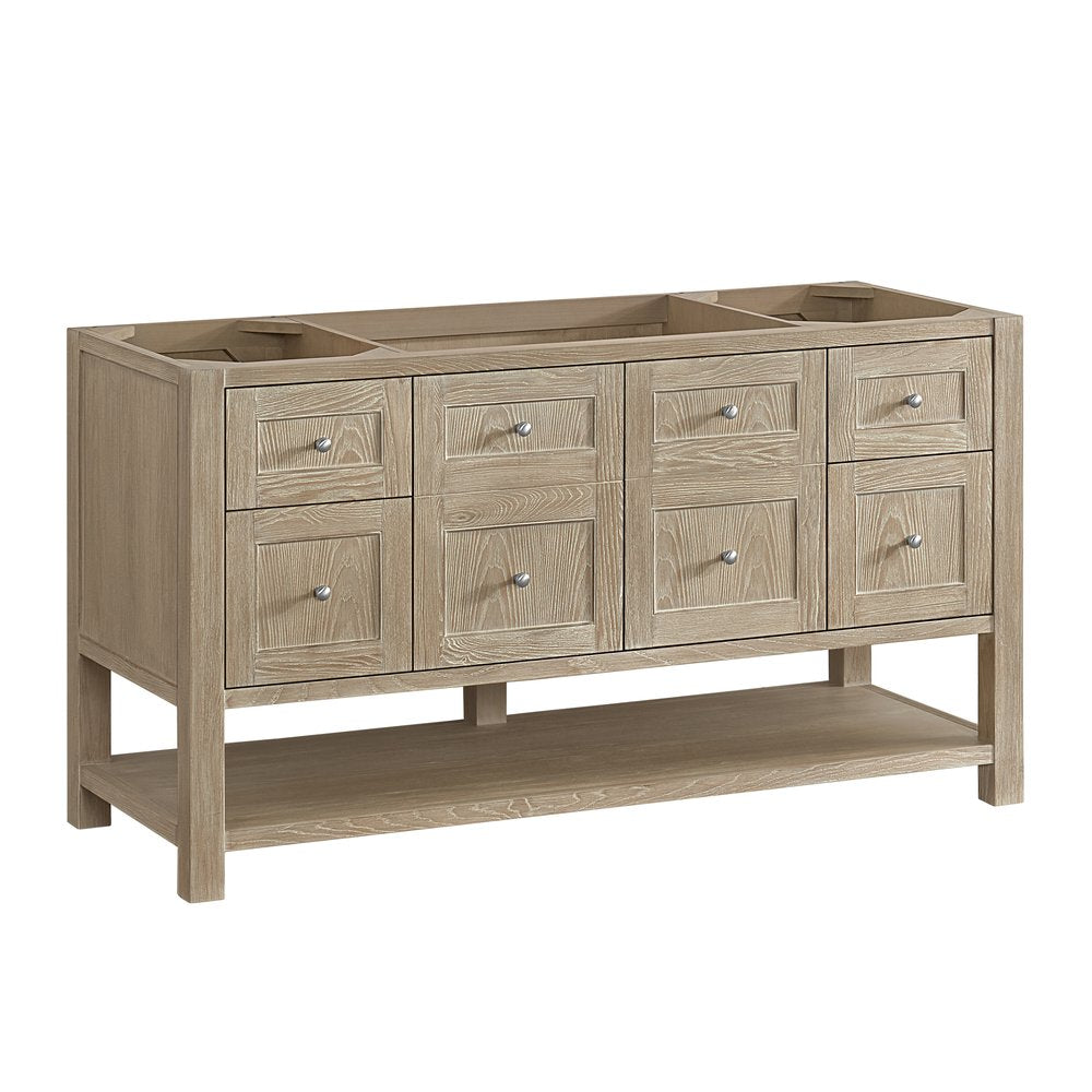 James Martin - Breckenridge 60" Single Vanity, Whitewashed Oak, w/ 3 CM Lime Delight Quartz Top - 330-V60S-WWO-3LDL view 2