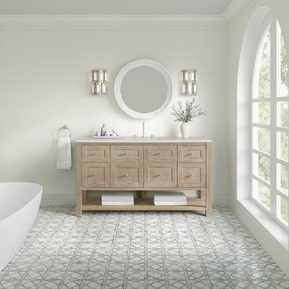 James Martin - Breckenridge 60" Single Vanity, Whitewashed Oak, w/ 3 CM Lime Delight Quartz Top - 330-V60S-WWO-3LDL view 3