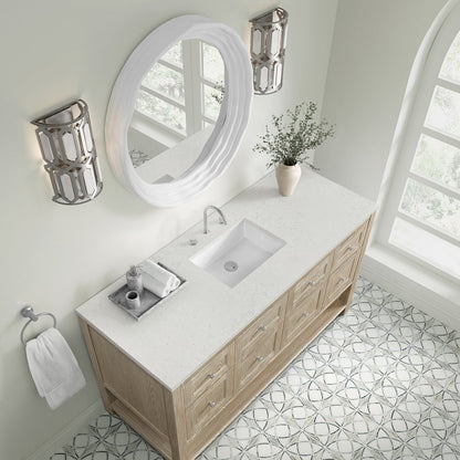 James Martin - Breckenridge 60" Single Vanity, Whitewashed Oak, w/ 3 CM Lime Delight Quartz Top - 330-V60S-WWO-3LDL view 7