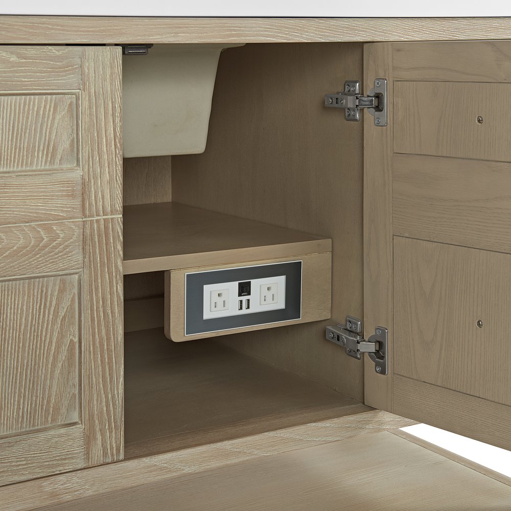 James Martin - Breckenridge 60" Single Vanity, Whitewashed Oak, w/ 3 CM Lime Delight Quartz Top - 330-V60S-WWO-3LDL view 12