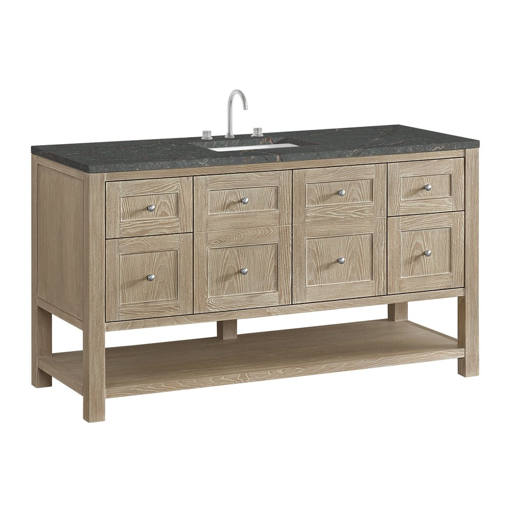 James Martin - Breckenridge 60" Single Vanity, Whitewashed Oak w/ 3 CM Parisien Bleu Top - 330-V60S-WWO-3PBL view 10
