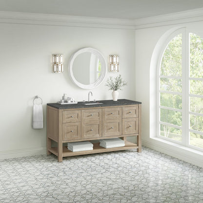 James Martin - Breckenridge 60" Single Vanity, Whitewashed Oak w/ 3 CM Parisien Bleu Top w/ FreePower Wireless Charger - 330-V60S-WWO-FPBL view 5