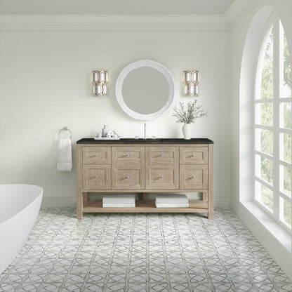 James Martin - Breckenridge 60" Single Vanity, Whitewashed Oak, w/ 3 CM Phantome Eclos Top - 330-V60S-WWO-3PHT view 3