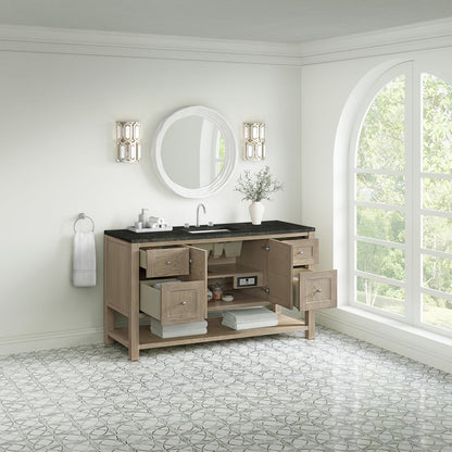 James Martin - Breckenridge 60" Single Vanity, Whitewashed Oak, w/ 3 CM Phantome Eclos Top - 330-V60S-WWO-3PHT view 5