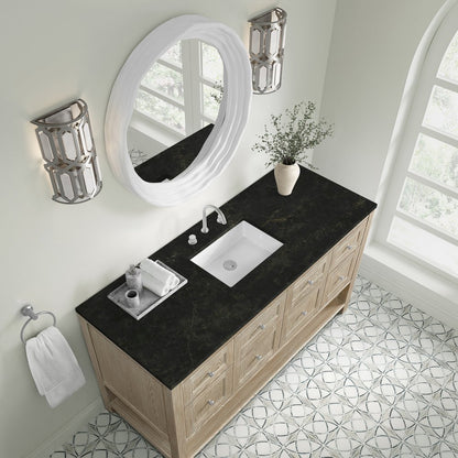 James Martin - Breckenridge 60" Single Vanity, Whitewashed Oak, w/ 3 CM Phantome Eclos Top - 330-V60S-WWO-3PHT view 7