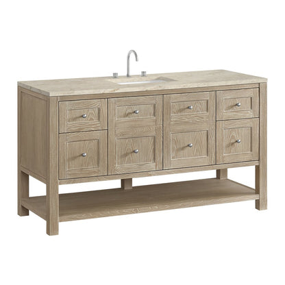 James Martin - Breckenridge 60" Single Vanity, Whitewashed Oak, w/ 3 CM Tajnar Eclos Top - 330-V60S-WWO-3TJR view 10