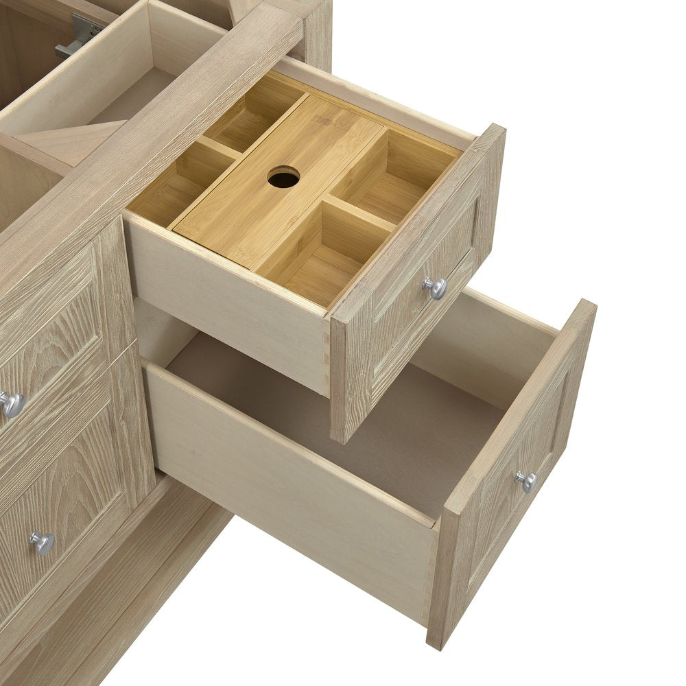 James Martin - Breckenridge 60" Single Vanity, Whitewashed Oak, w/ 3 CM Tajnar Eclos Top - 330-V60S-WWO-3TJR view 11