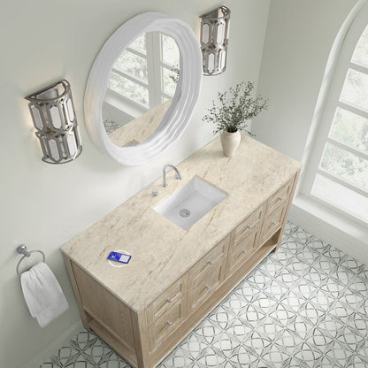James Martin - Breckenridge 60" Single Vanity, Whitewashed Oak, w/ 3 CM Tajnar Eclos Top w/FreePower Wireless Charger - 330-V60S-WWO-FTJR view 7