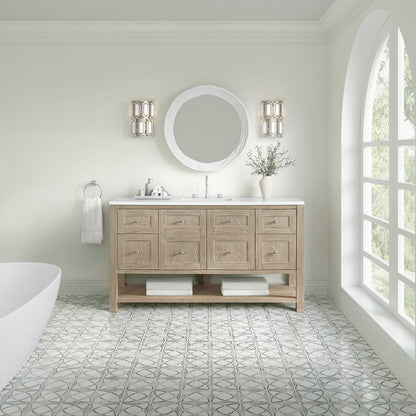 James Martin - Breckenridge 60" Single Vanity, Whitewashed Oak, w/ 3 CM White Zeus Quartz Top - 330-V60S-WWO-3WZ view 3
