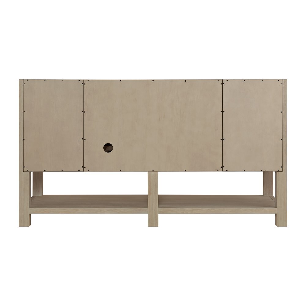 James Martin - Breckenridge 60" Single Vanity, Whitewashed Oak, w/ Single Hole 3 CM White Zeus Quartz Top & Backsplash - 330-V60S-WWO-1WZ view 9