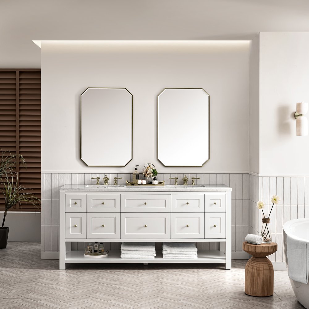 James Martin - Breckenridge 72" Double Vanity Base Only, Bright White - 330-V72-M-BW view 2