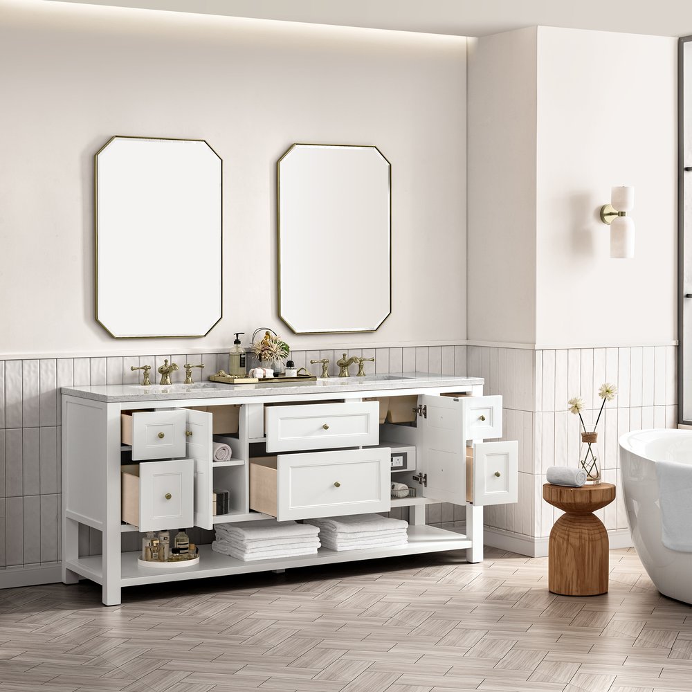 James Martin - Breckenridge 72" Double Vanity Base Only, Bright White - 330-V72-M-BW view 3