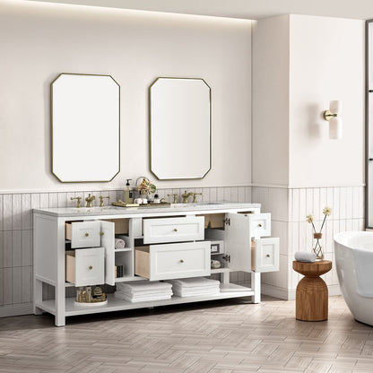 James Martin - Breckenridge 72" Double Vanity Base Only, Bright White - 330-V72-M-BW view 3
