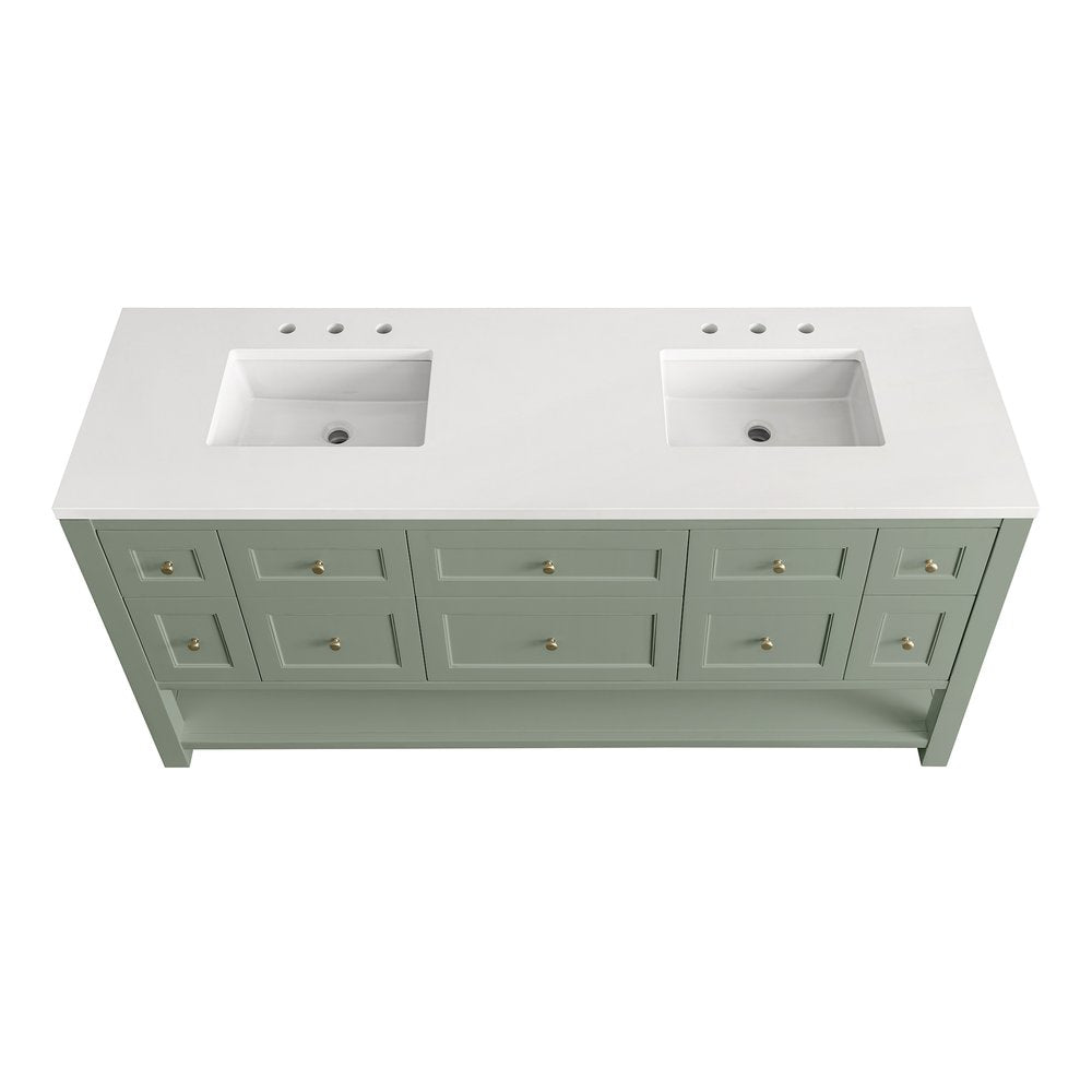 James Martin - Breckenridge 72" Double Vanity Base Only, Smokey Celadon - 330-V72-M-SC view 3