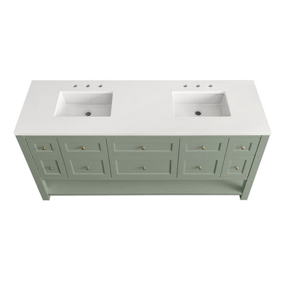 James Martin - Breckenridge 72" Double Vanity Base Only, Smokey Celadon - 330-V72-M-SC view 3