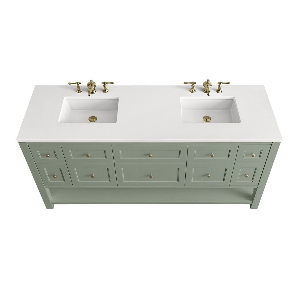 James Martin - Breckenridge 72" Double Vanity Base Only, Smokey Celadon - 330-V72-M-SC view 4