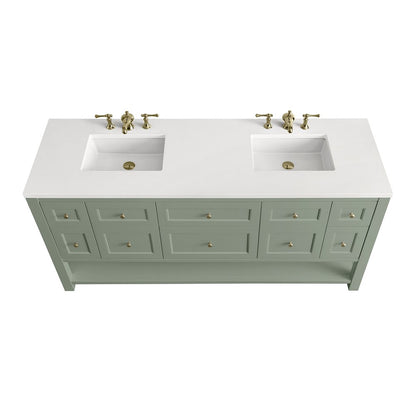 James Martin - Breckenridge 72" Double Vanity Base Only, Smokey Celadon - 330-V72-M-SC view 4