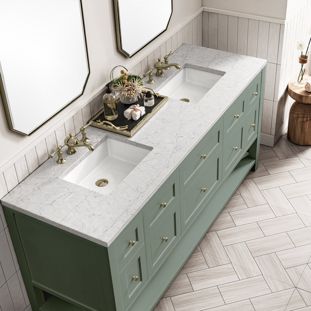 James Martin - Breckenridge 72" Double Vanity Base Only, Smokey Celadon - 330-V72-M-SC view 5