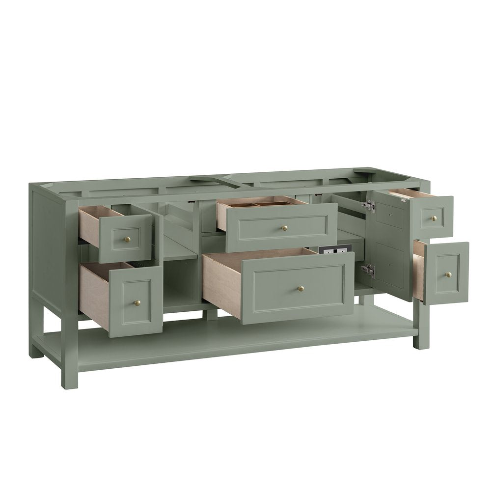 James Martin - Breckenridge 72" Double Vanity Base Only, Smokey Celadon - 330-V72-M-SC view 6
