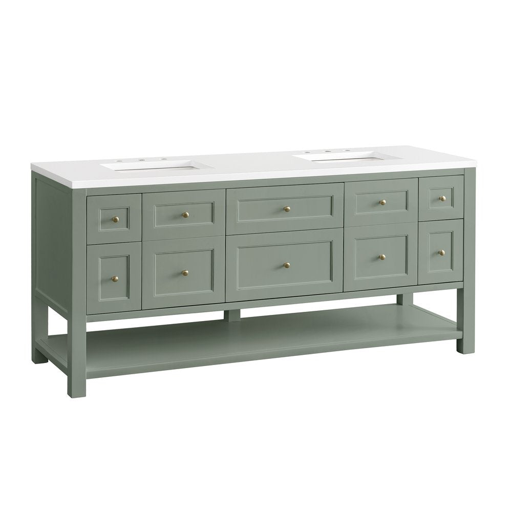 James Martin - Breckenridge 72" Double Vanity Base Only, Smokey Celadon - 330-V72-M-SC view 8