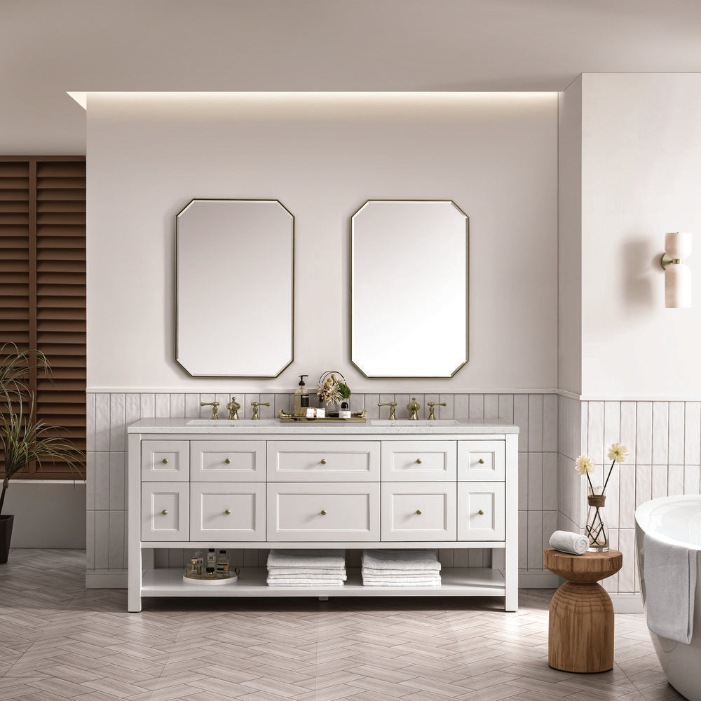 James Martin - Breckenridge 72" Double Vanity, Bright White w/ 3 CM Lime Delight Top - 330-V72-BW-3LDL view 3
