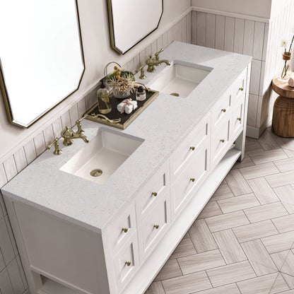 James Martin - Breckenridge 72" Double Vanity, Bright White w/ 3 CM Lime Delight Top - 330-V72-BW-3LDL view 7