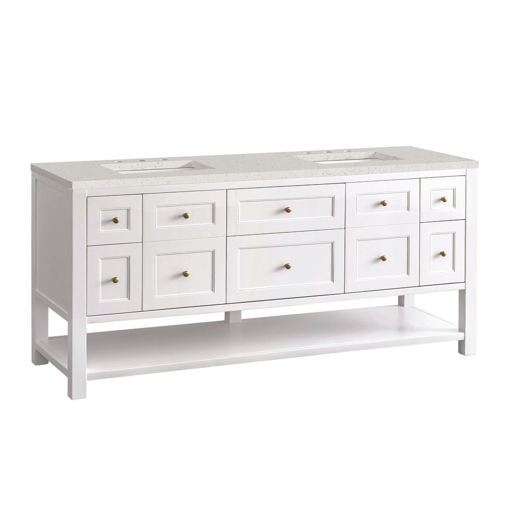 James Martin - Breckenridge 72" Double Vanity, Bright White w/ 3 CM Lime Delight Top - 330-V72-BW-3LDL view 10